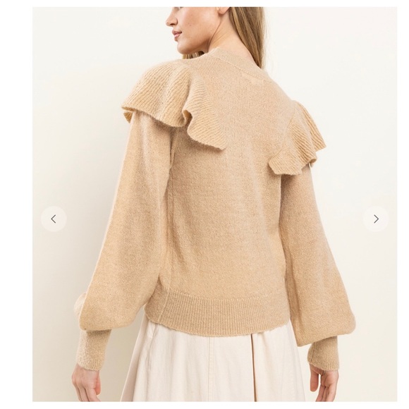 39 Boho Soft Knit Ruffle Sweater Top - Picture 5 of 6